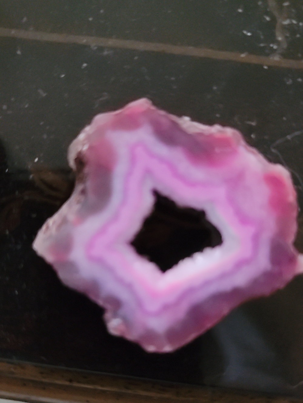 Pink Agate Geode Decorative Accent